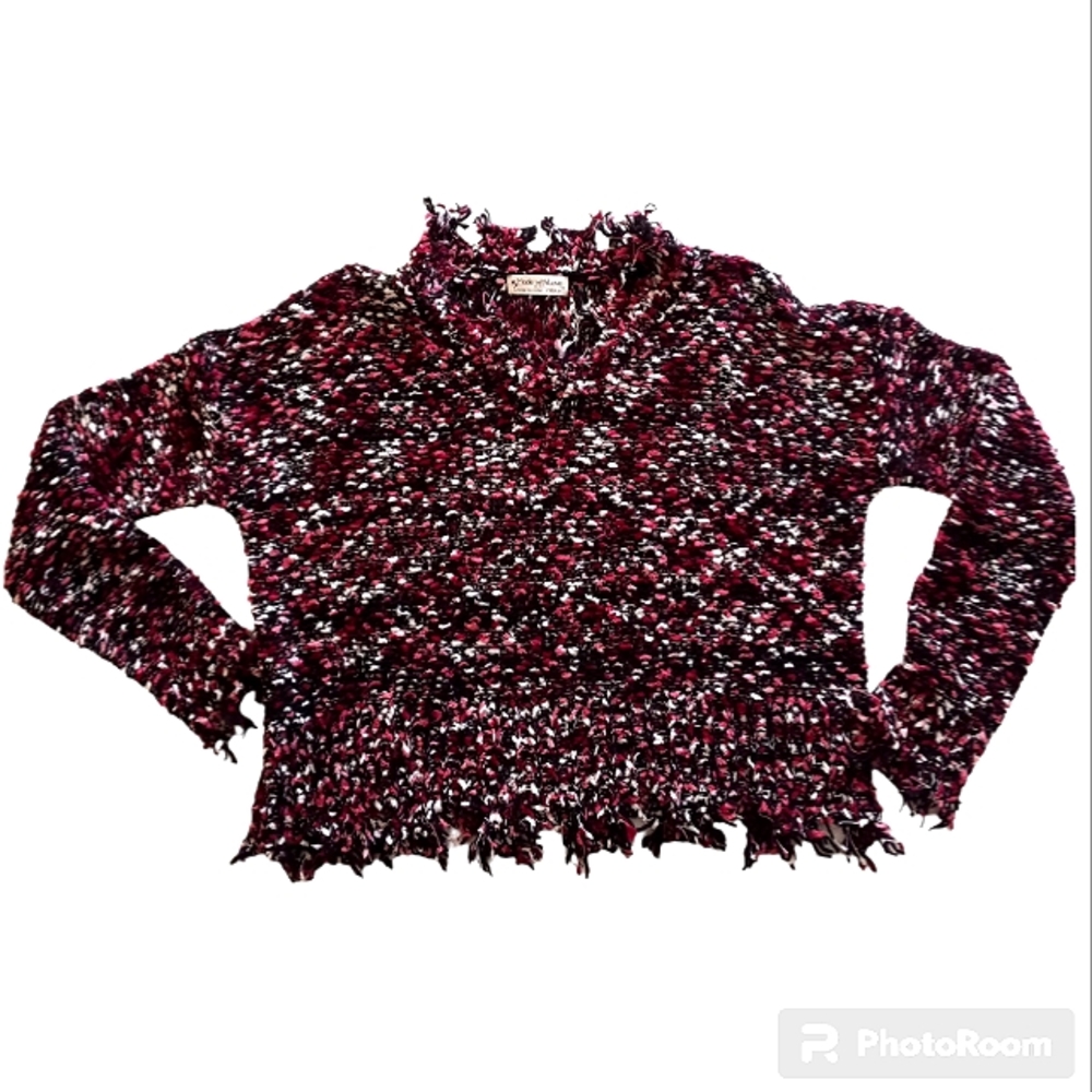 Made with Love by fct ragged pink & black size M crewneck long sleeve sw…